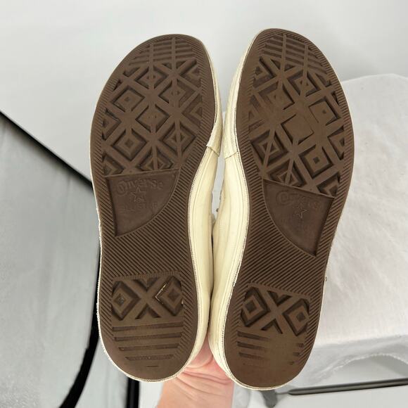 Men's Comme Des Garcons PLAY x Converse Low Top Chuck Taylor White Sz 7 150207C - Picture 9 of 9